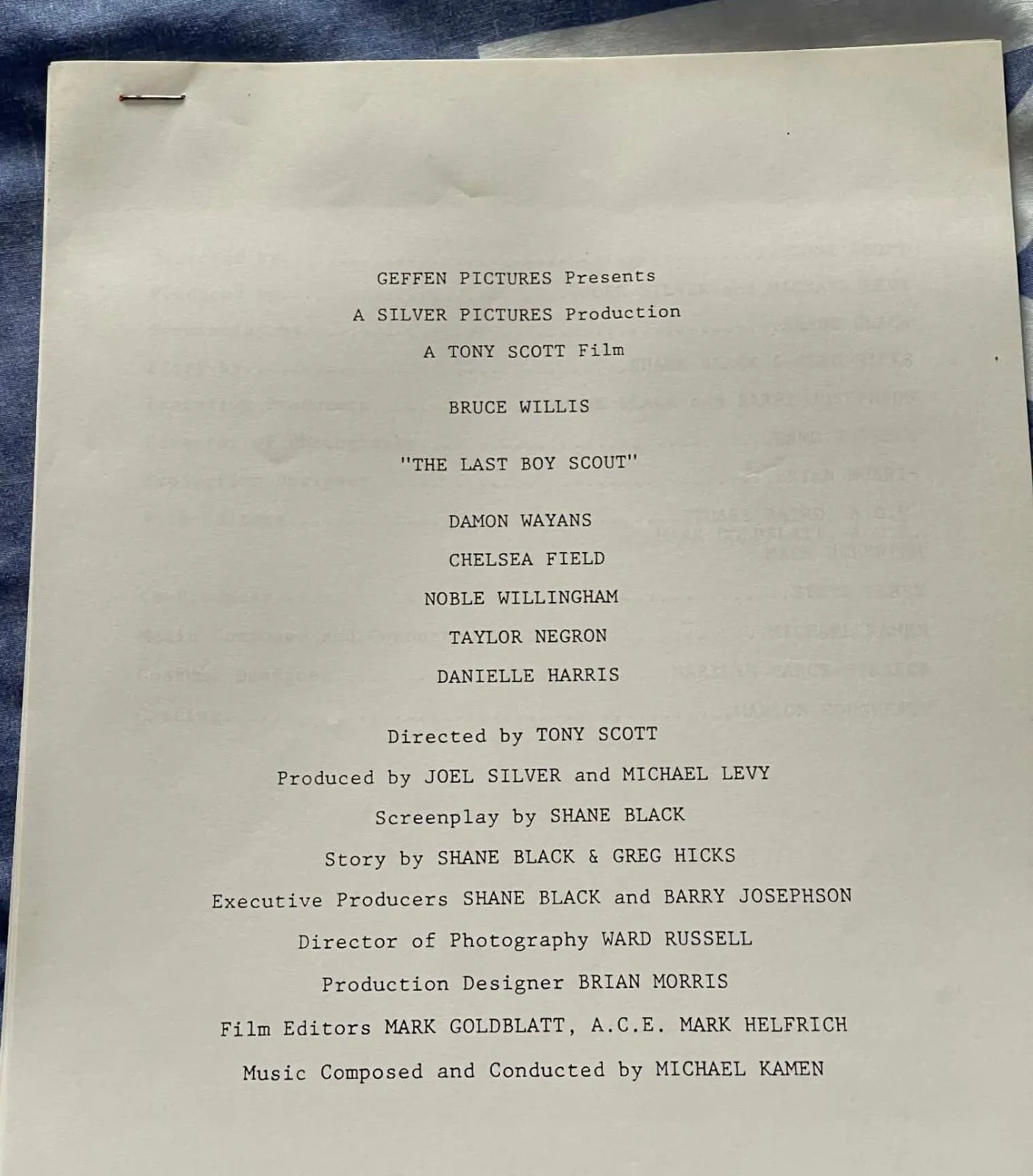 The Last Boy Scout - USA Press Kit, image 2