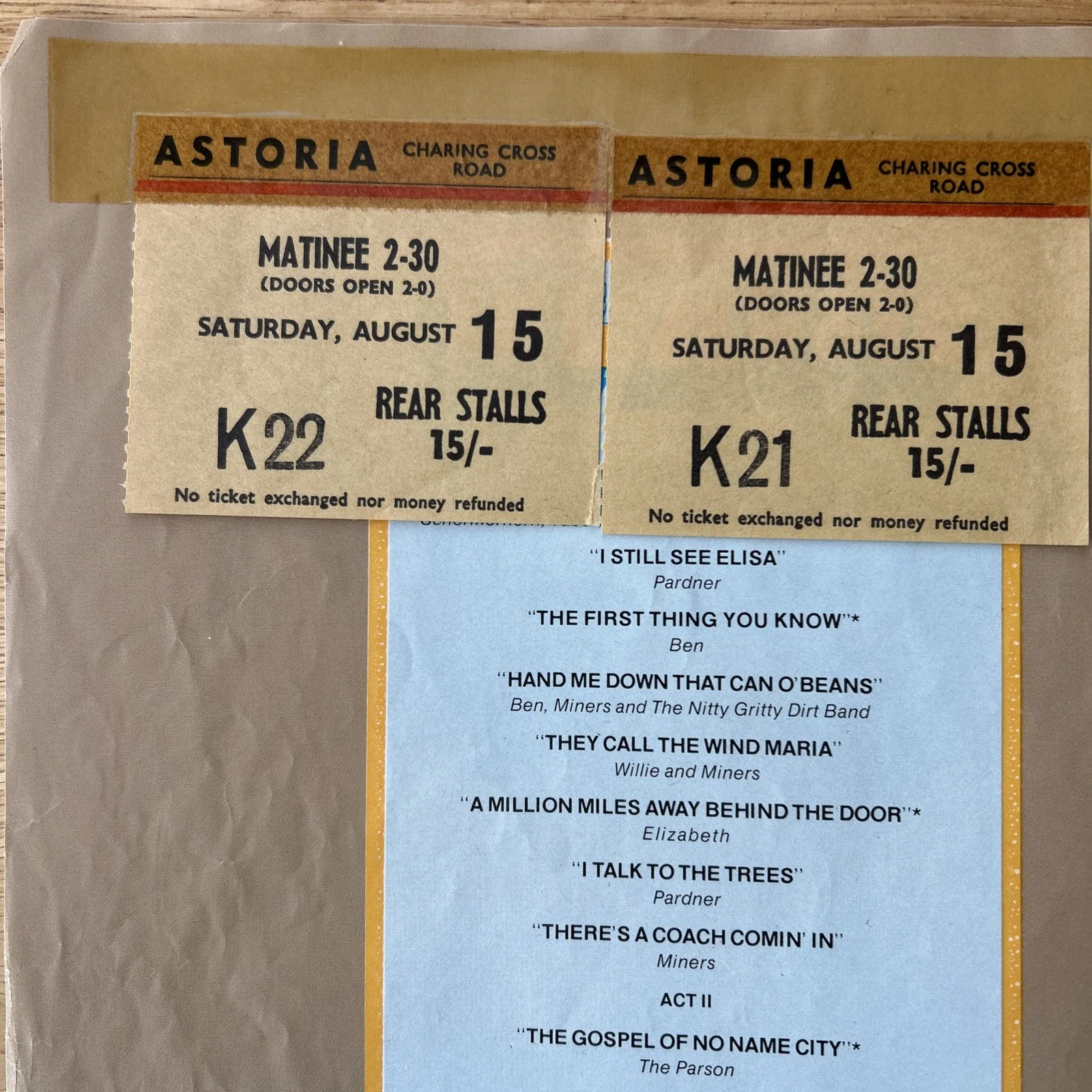Paint Your Wagon 1969 Cinema Film Program Clint Eastwood with Rare Ticket Stubs, изображение 3