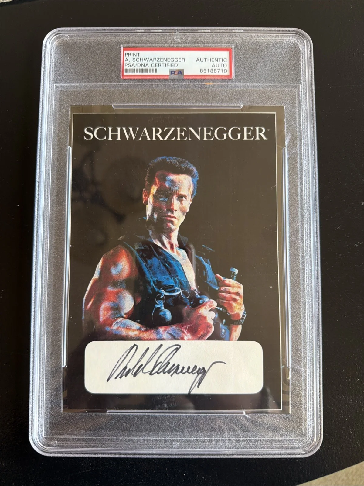 Autographed Arnold Schwarzenegger 5x7 Commando Print PSA Signed Auto Authentic, image 2
