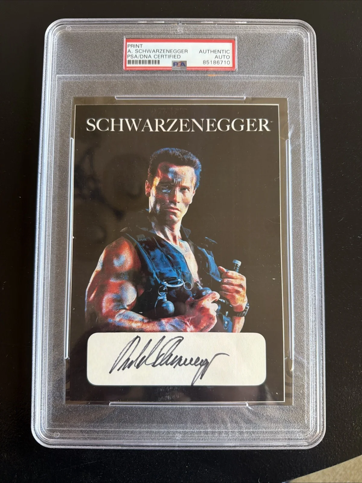 Autographed Arnold Schwarzenegger 5x7 Commando Print PSA Signed Auto Authentic, image 3
