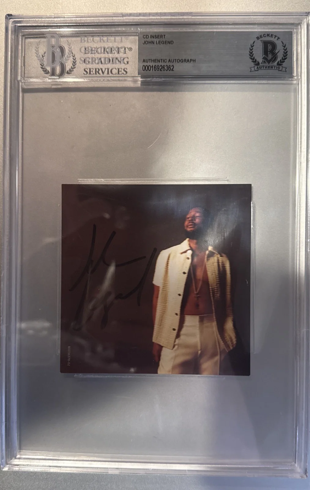 John Legend Signed Self Titled CD Cover Art Card Beckett BAS Encased Slabbed, image 2