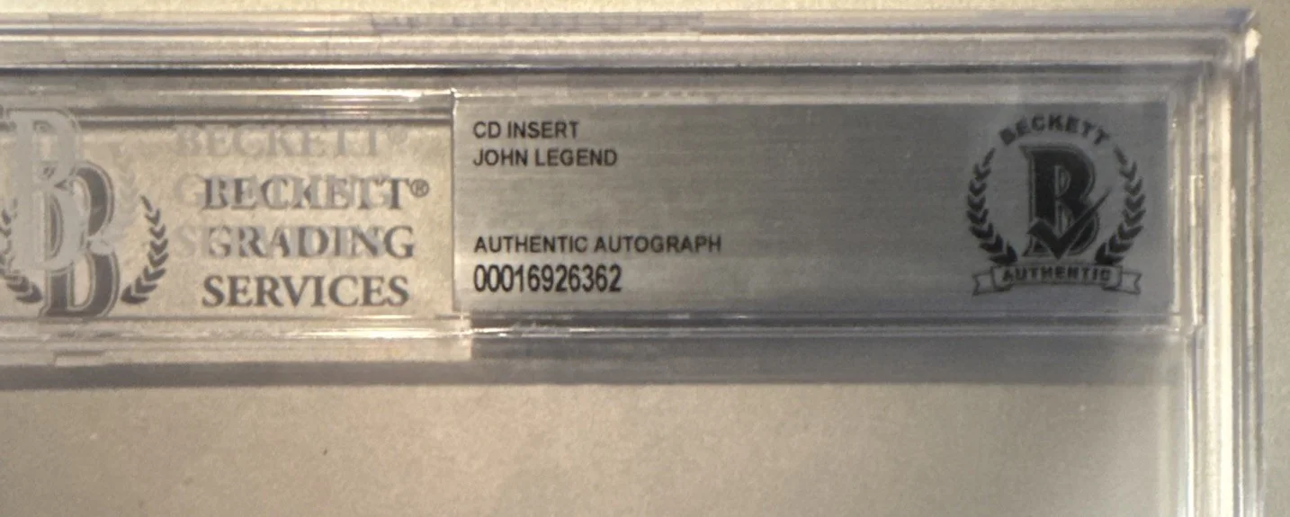 John Legend Signed Self Titled CD Cover Art Card Beckett BAS Encased Slabbed, image 3