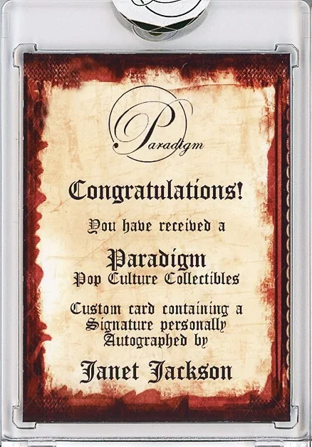 Janet Jackson — -JANET JACKSON- SUPER BOWL Certified Signed/Autograph/Auto Music Trading Card, изображение 2