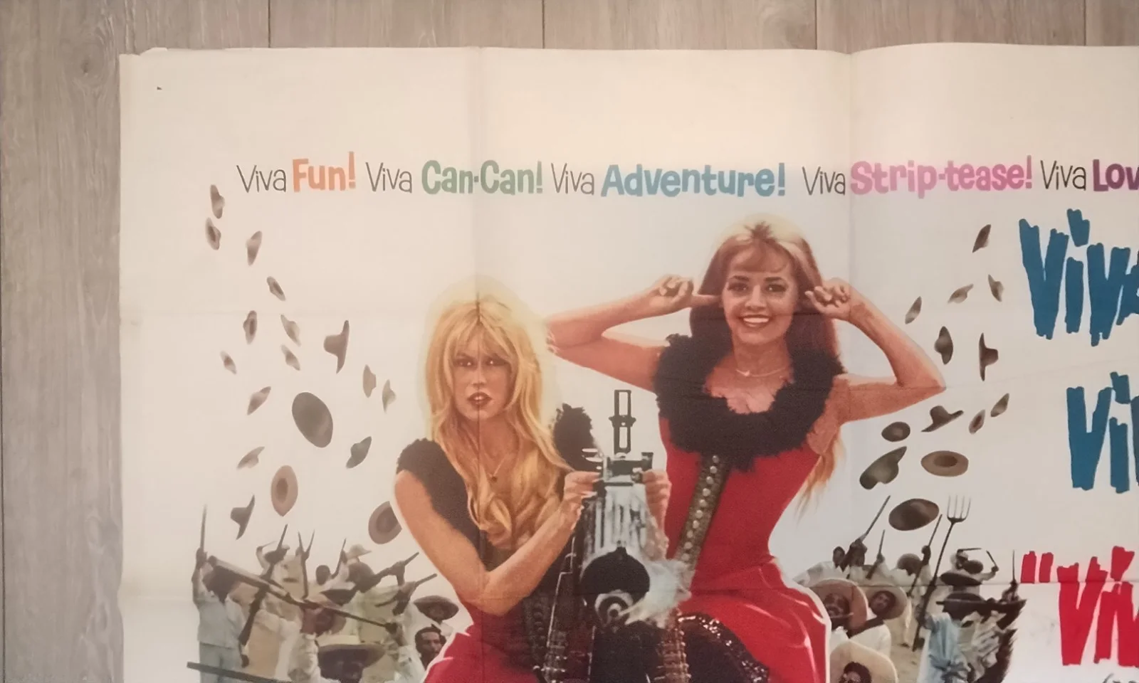 VIVA MARIA, QUAD POSTER, 1965, BRIGITTE BARDOT, JEANNE MOREAU., image 2
