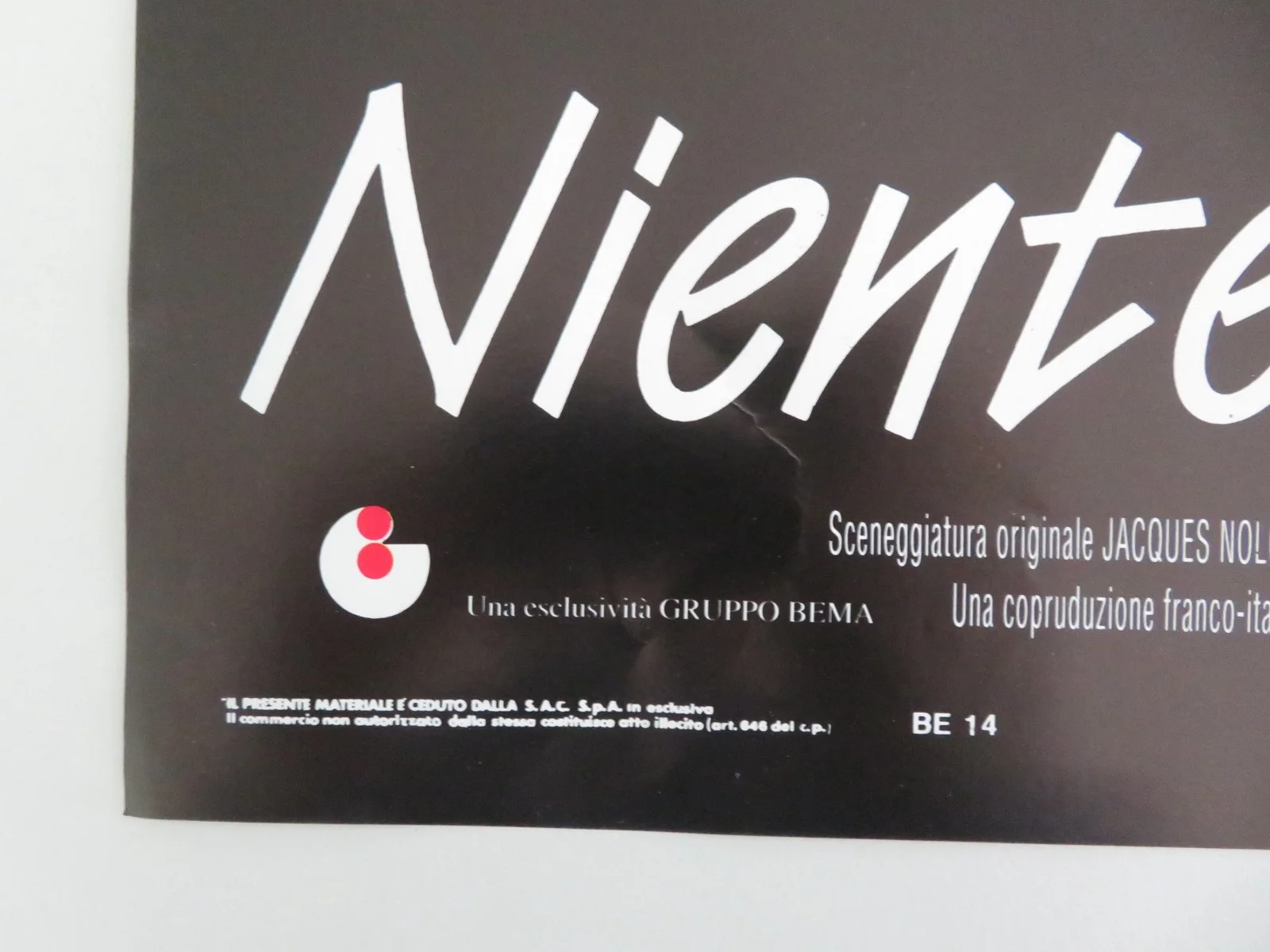 I Don't Kiss Italian Fotobusta Poster Philippe Noiret Emmanuelle Béart 1991, изображение 4