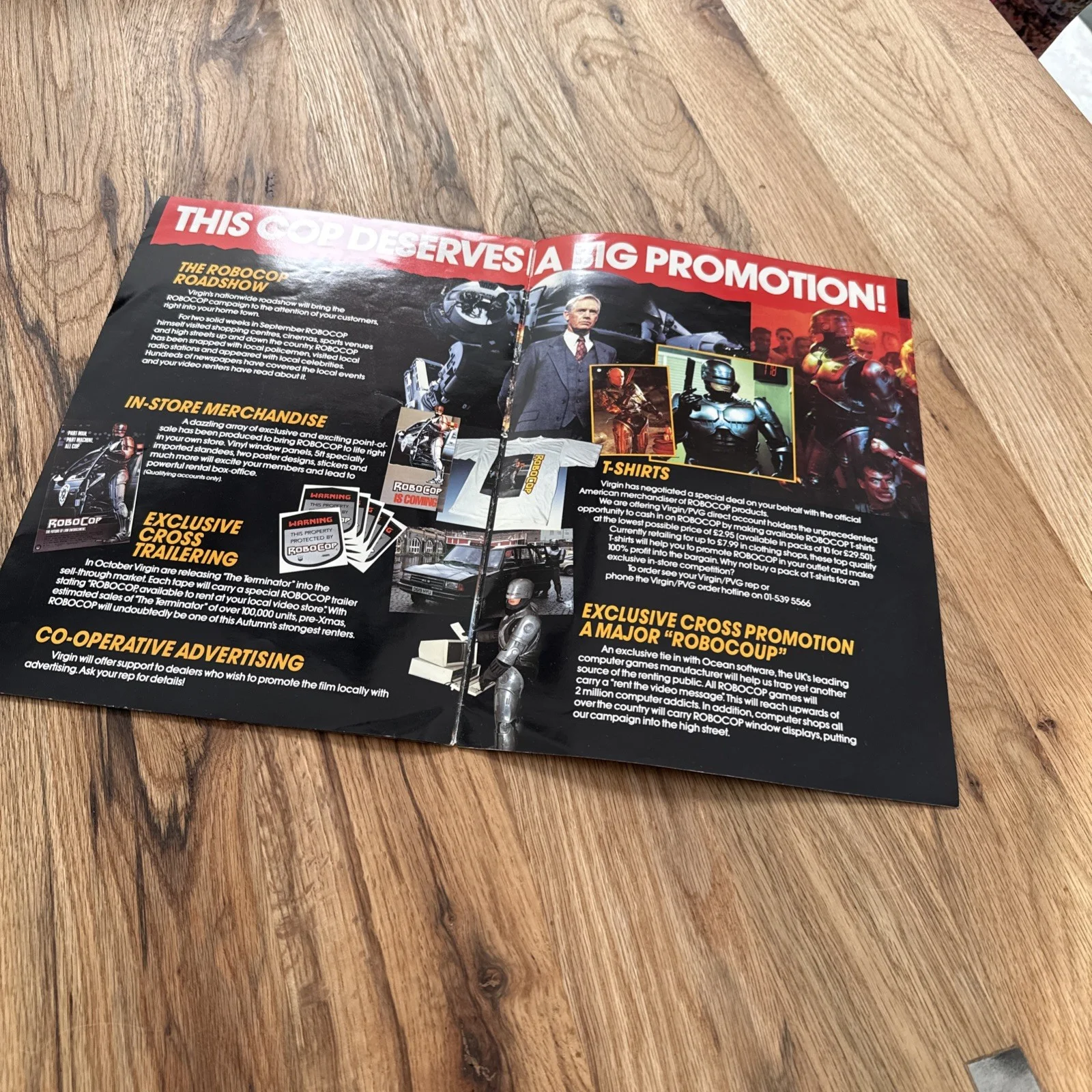 RoboCop 1987 UK VHS Trade Brochure Promo Press Kit Leaflet Rare Movie Poster, изображение 4