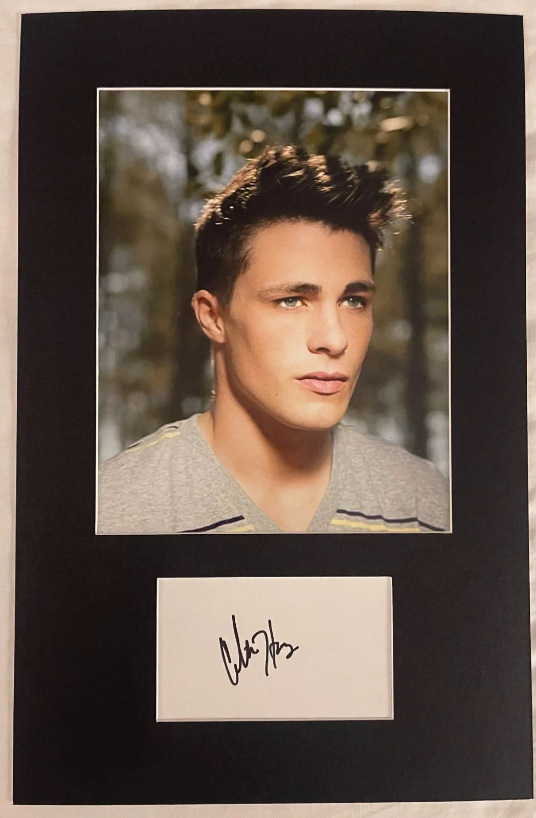 COLTON HAYNES — Colton Haynes Teen Wolf matted signed index card with photo 11x17 #1 Jackson