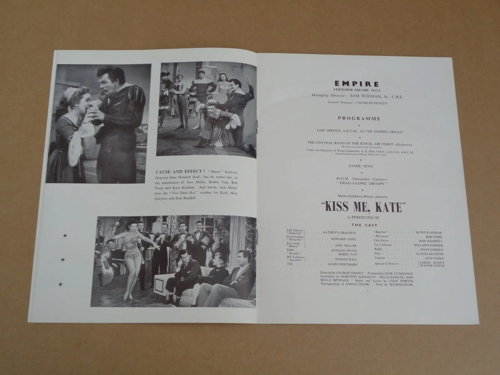 Kathryn Grayson/Howard Keel - Kiss Me, Kate - 1954 European Premiere Brochure, изображение 2