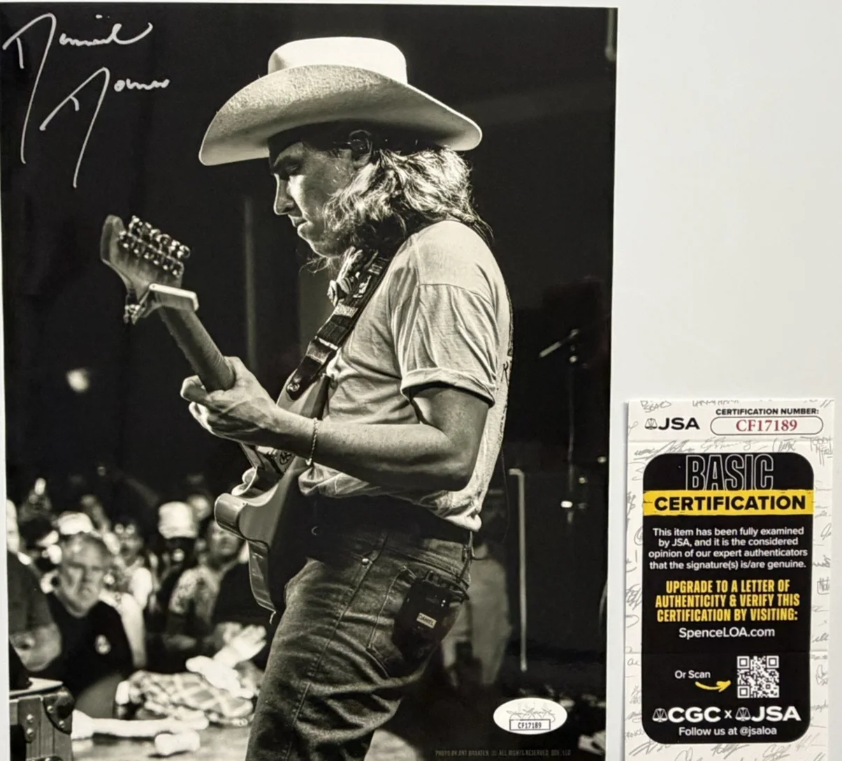 Daniel Donato Signed 8x10 Photo Black & White Live Guitar JSA COA CF17189 Auto, изображение 3