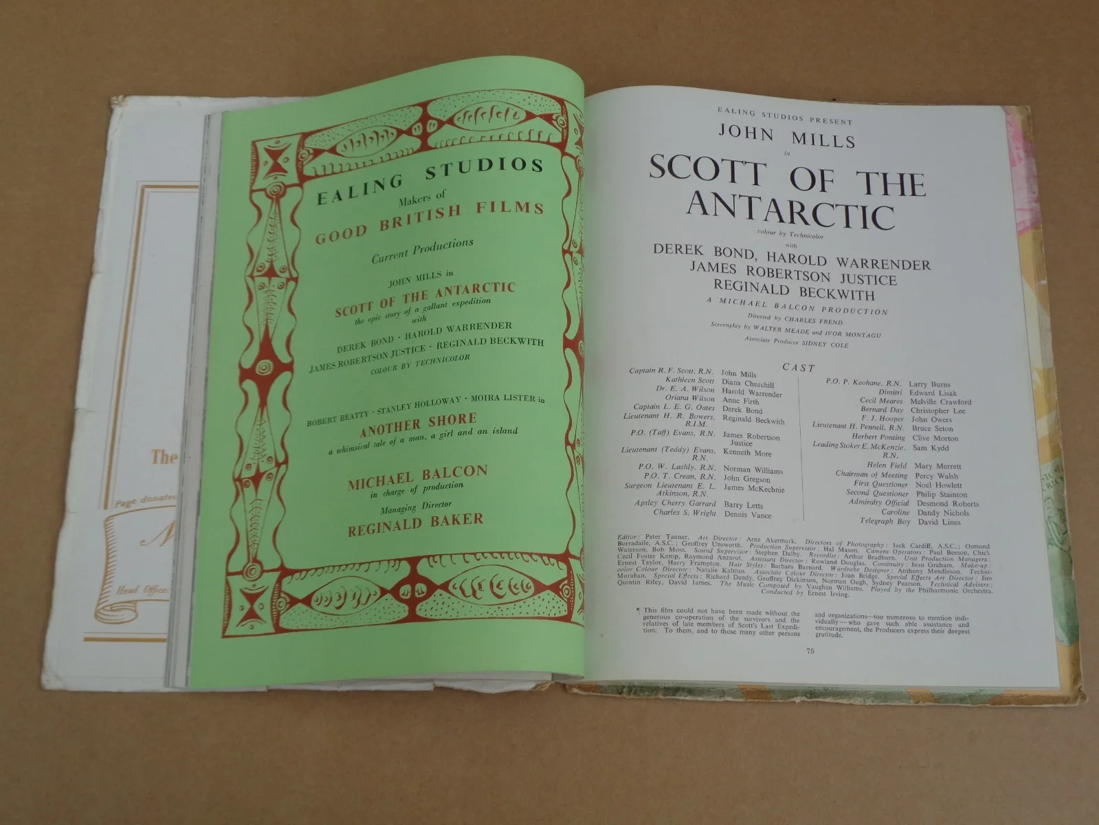 John Mills - Scott Of The Antarctic 1948 Royal Film Performance Brochure/Ticket, изображение 2