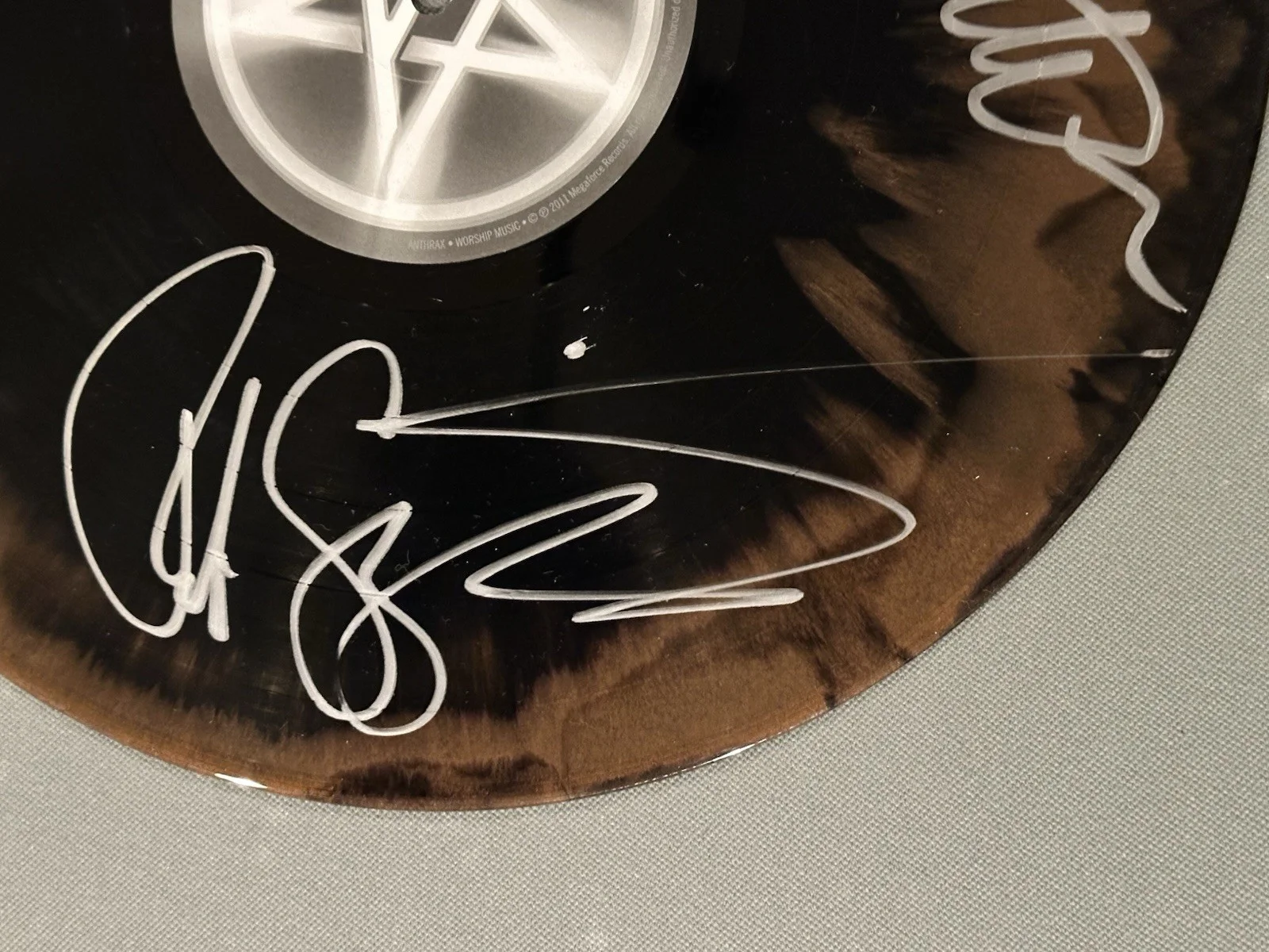 Anthrax Worship Music Vinyl SIGNED BY ALL 5 WHO PLAYED ON THE RECORD JSA COA, изображение 5