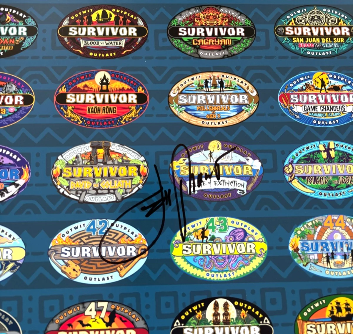 JEFF PROBST SIGNED SURVIVOR OFFICIAL 18x24 POSTER PHOTO TV HOST SEASON 1 50 BAS, изображение 2