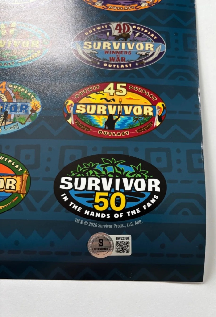 JEFF PROBST SIGNED SURVIVOR OFFICIAL 18x24 POSTER PHOTO TV HOST SEASON 1 50 BAS, изображение 3