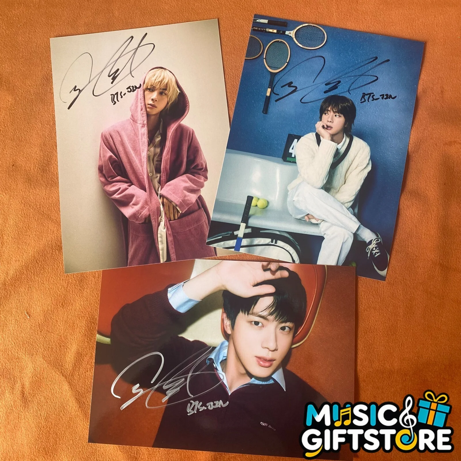 BTS JIN AUTOGRAPHED SIGNED PHOTO K-POP COLLECTION 4*6 2024 #MUGS, изображение 2