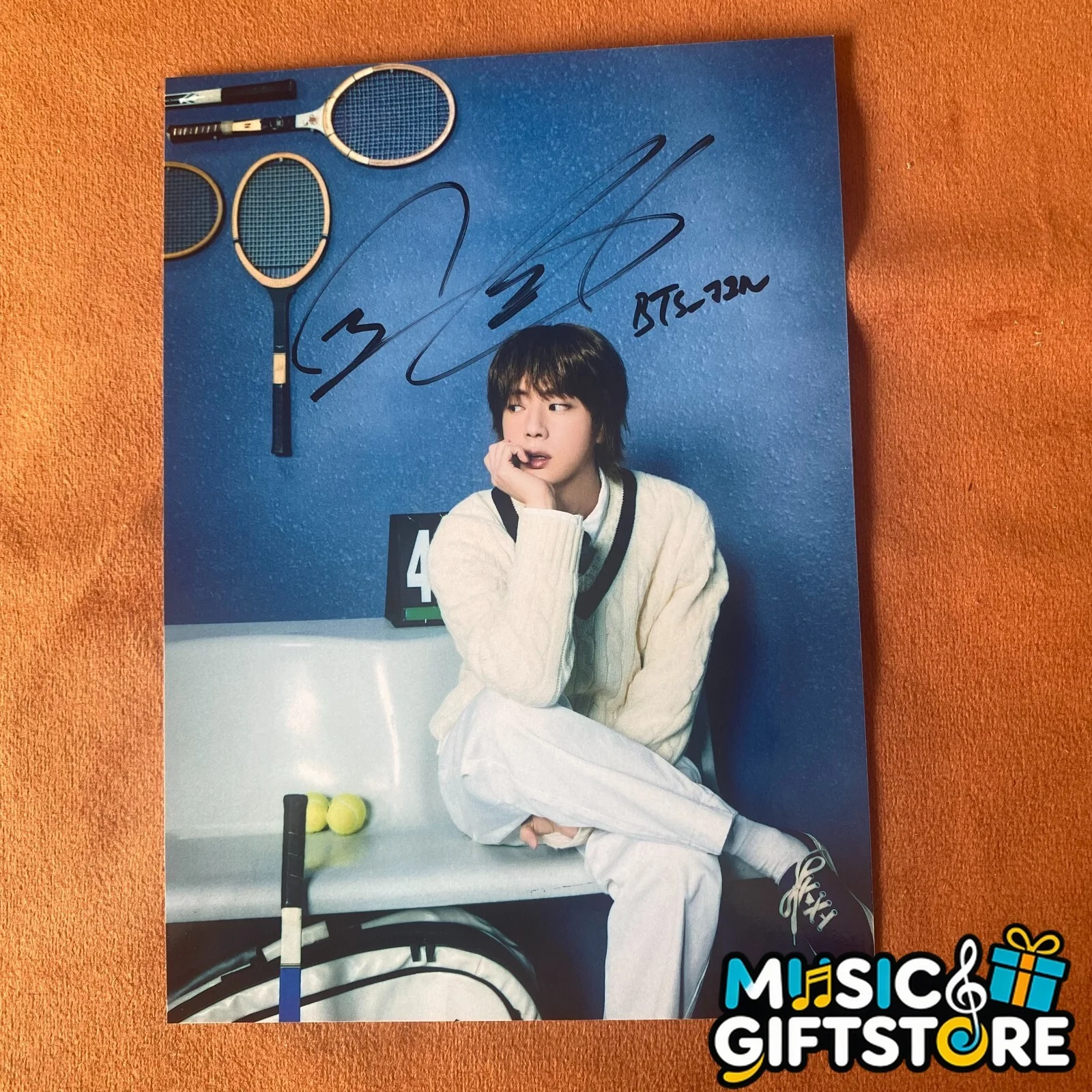 BTS JIN AUTOGRAPHED SIGNED PHOTO K-POP COLLECTION 4*6 2024 #MUGS, изображение 4