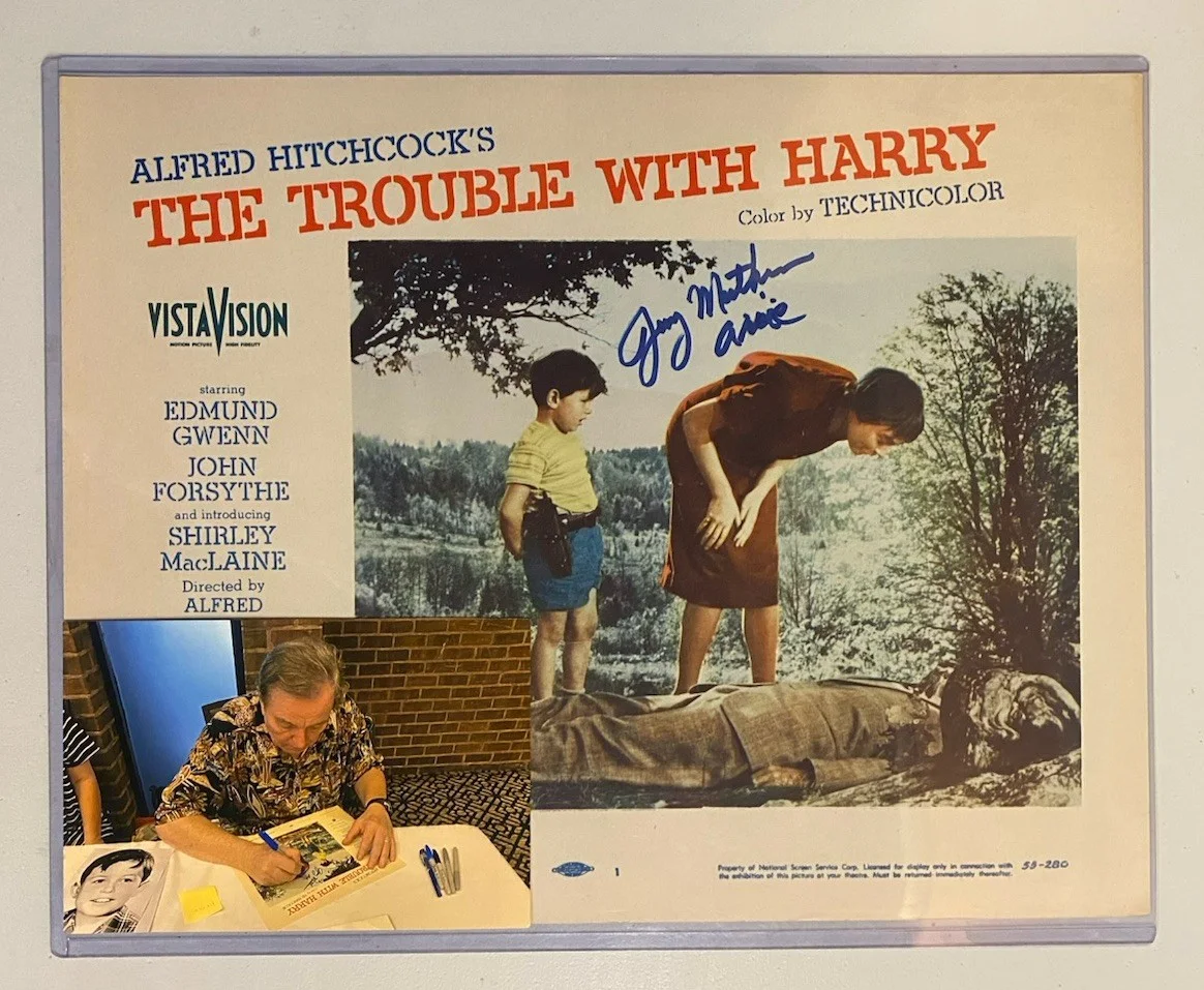 Jerry Mathers — Jerry Mathers Signed “The Trouble With Harry” Original 1955 Lobby Card #1