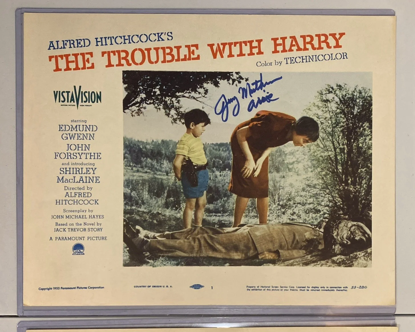 Jerry Mathers — Jerry Mathers Signed “The Trouble With Harry” Original 1955 Lobby Card #1, image 2