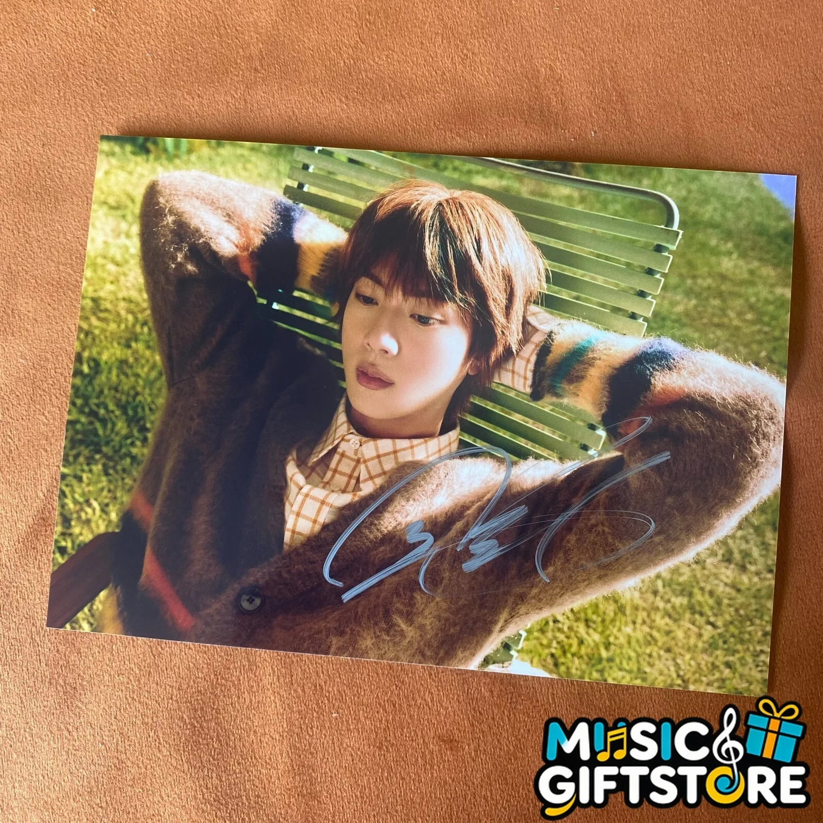 BTS JIN AUTOGRAPHED SIGNED PHOTO K-POP COLLECTION 4*6 2024B #MUGS, изображение 3