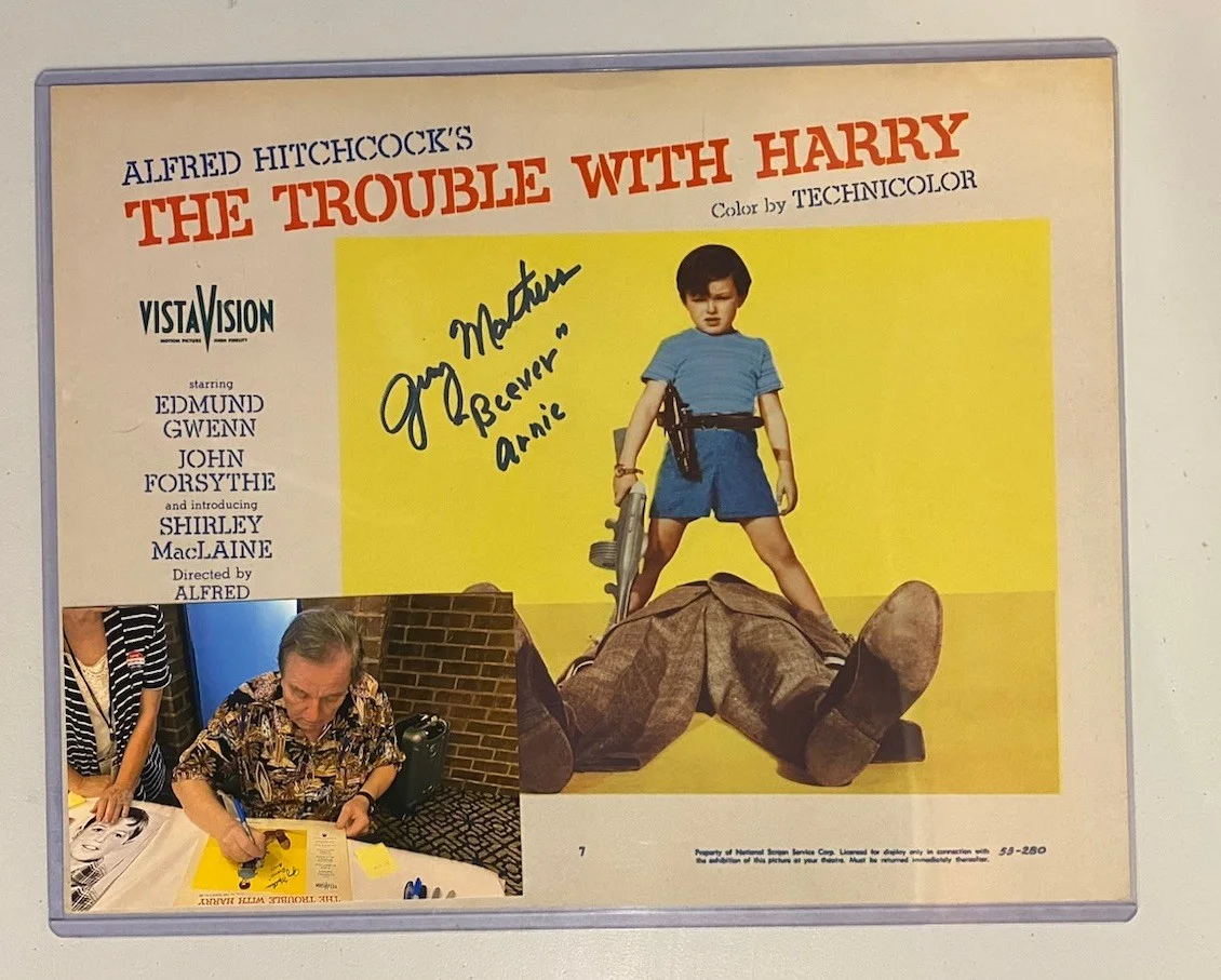 Jerry Mathers — Jerry Mathers Signed Trouble With Harry Original 1955 Lobby Card #7