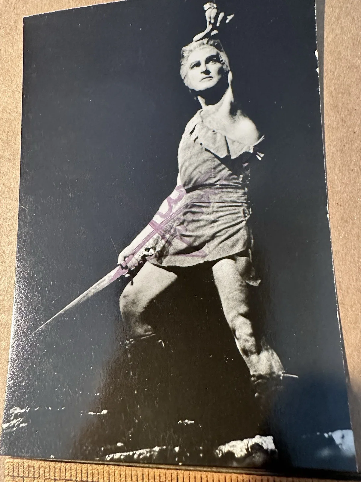 Jess Thomas Operatic Tenor Autograph Signed Photo Card as Wagner's Siegfried, изображение 2