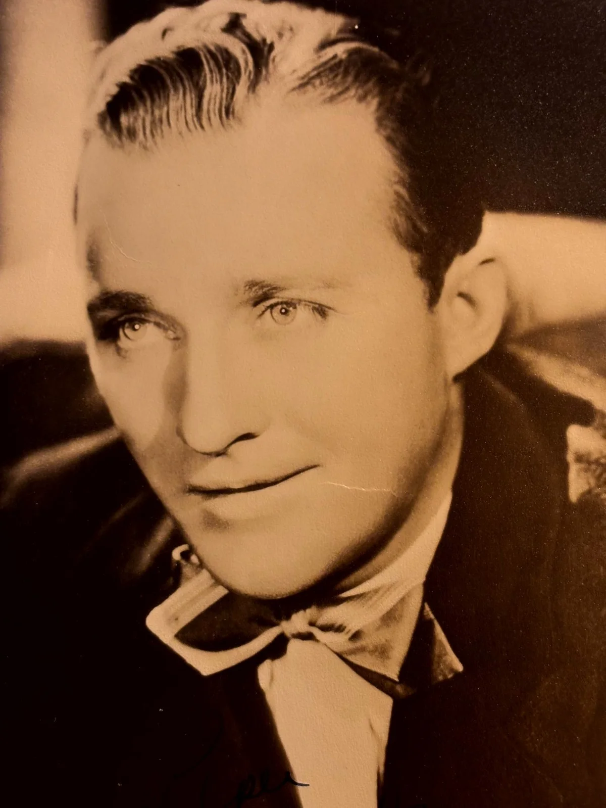 Bing Crosby Very Rare Very Early Autographed 8/10 Photo 30s Road Movies, изображение 4