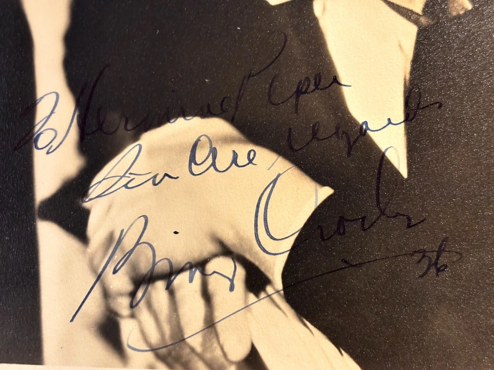 Bing Crosby Very Rare Very Early Autographed 8/10 Photo 30s Road Movies, изображение 5