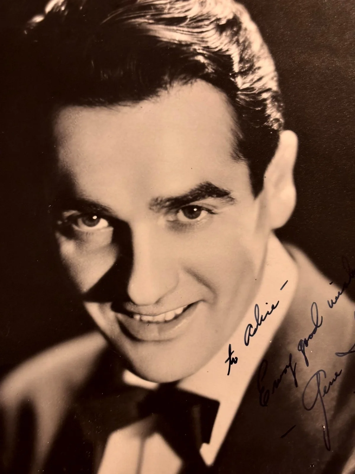 Gene Krupa Rare Early Autographed 8/10 Photo '42 Ball of Fire Jazz Drummer, изображение 4