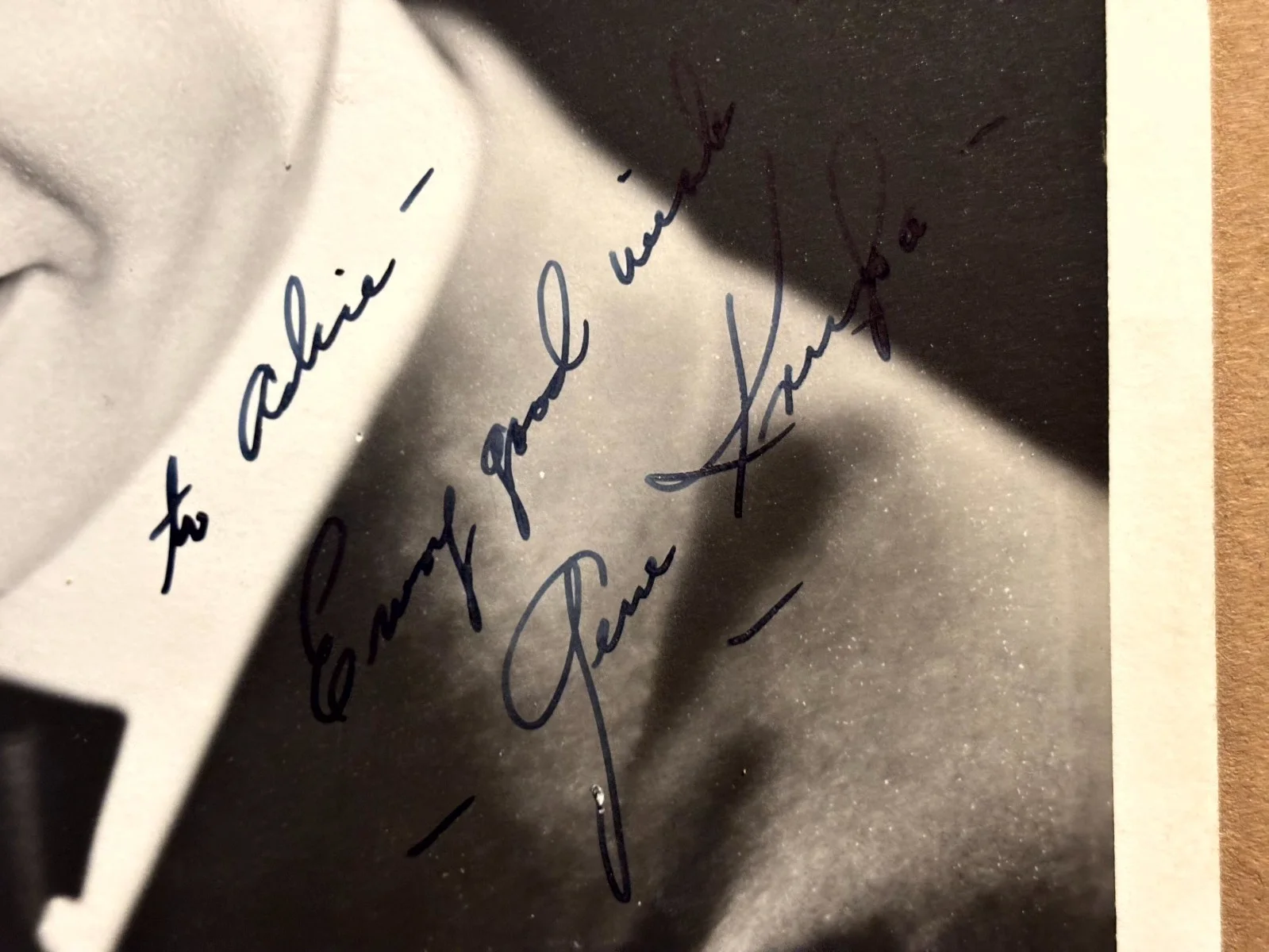 Gene Krupa Rare Early Autographed 8/10 Photo '42 Ball of Fire Jazz Drummer, изображение 5