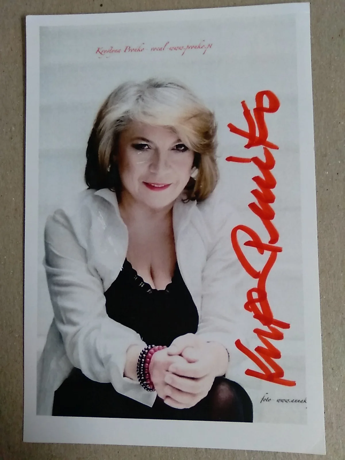 Krystyna Pronko Jazz Singer and Vocalist Autographed 4X6 Photo, изображение 2