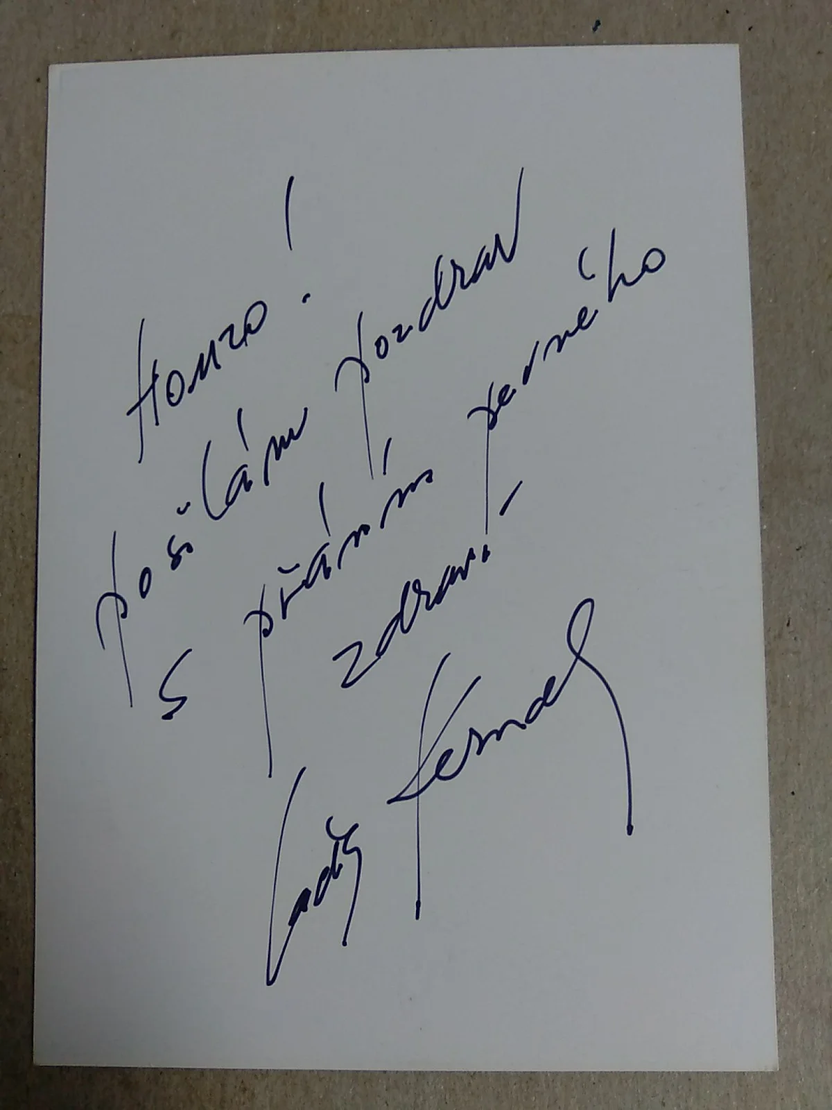 Lad'a Kerndl Signed Autograph 6x4in Card, image 3