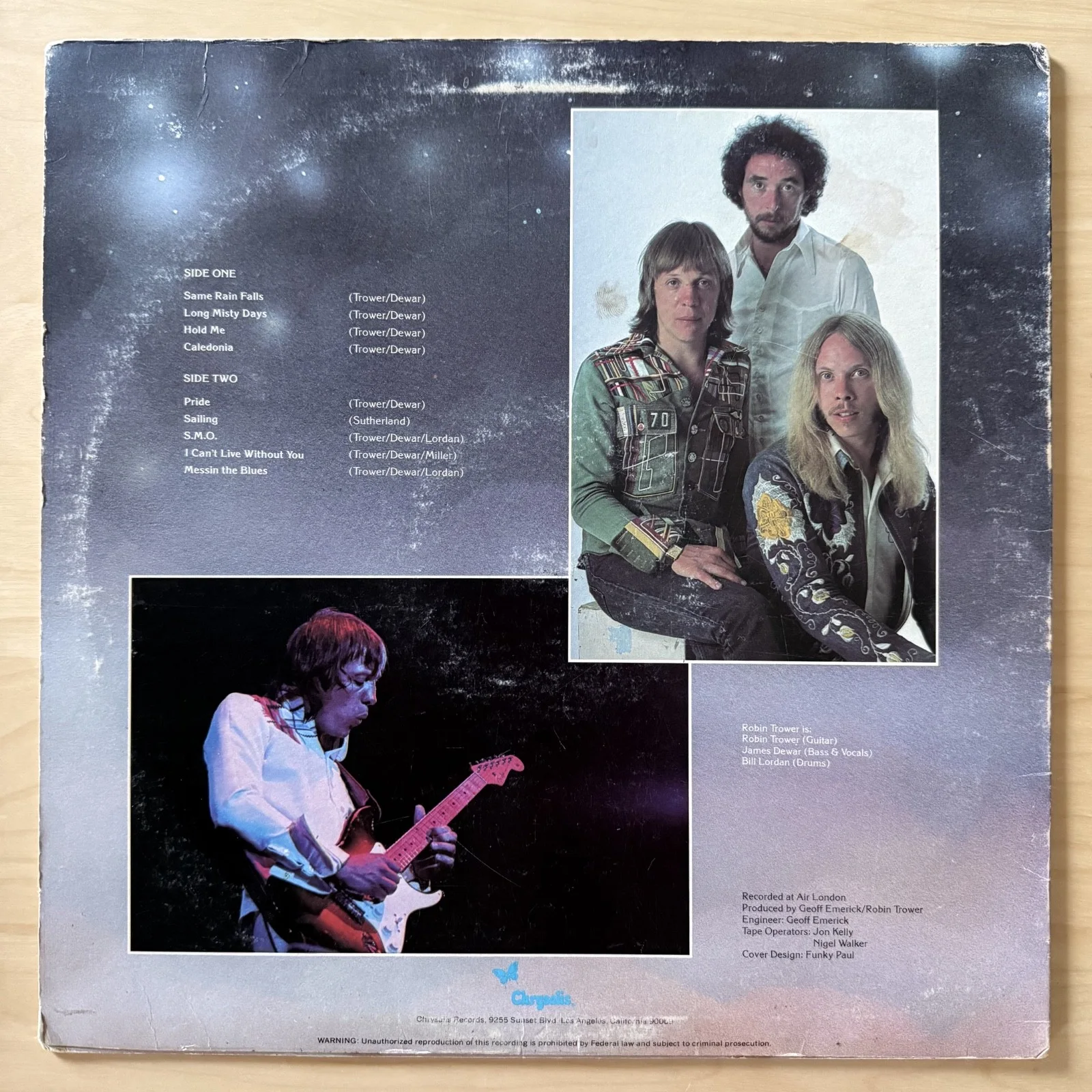 SIGNED! - ROBIN TROWER - LONG MISTY DAYS - 1976 Vinyl, image 4