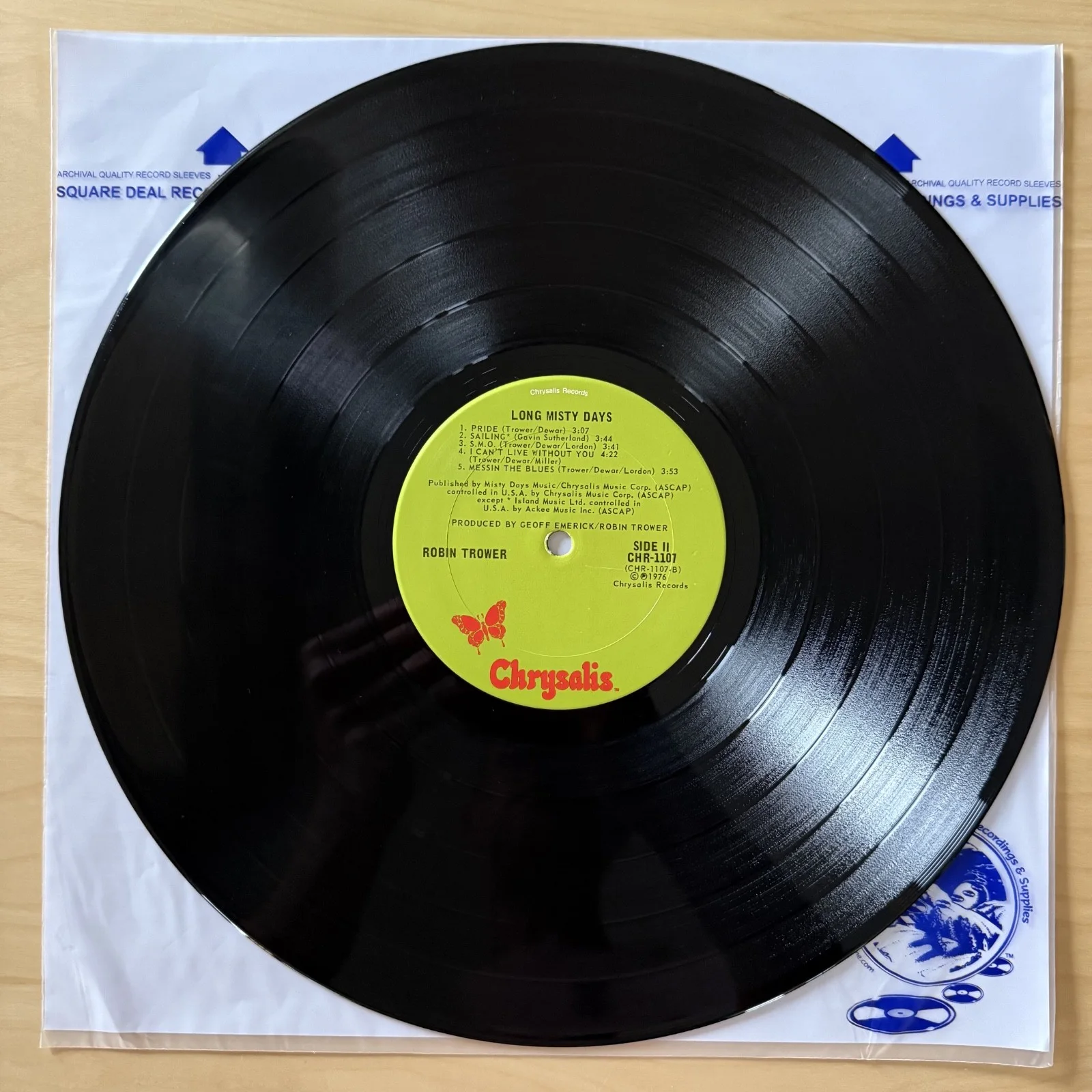 SIGNED! - ROBIN TROWER - LONG MISTY DAYS - 1976 Vinyl, image 5