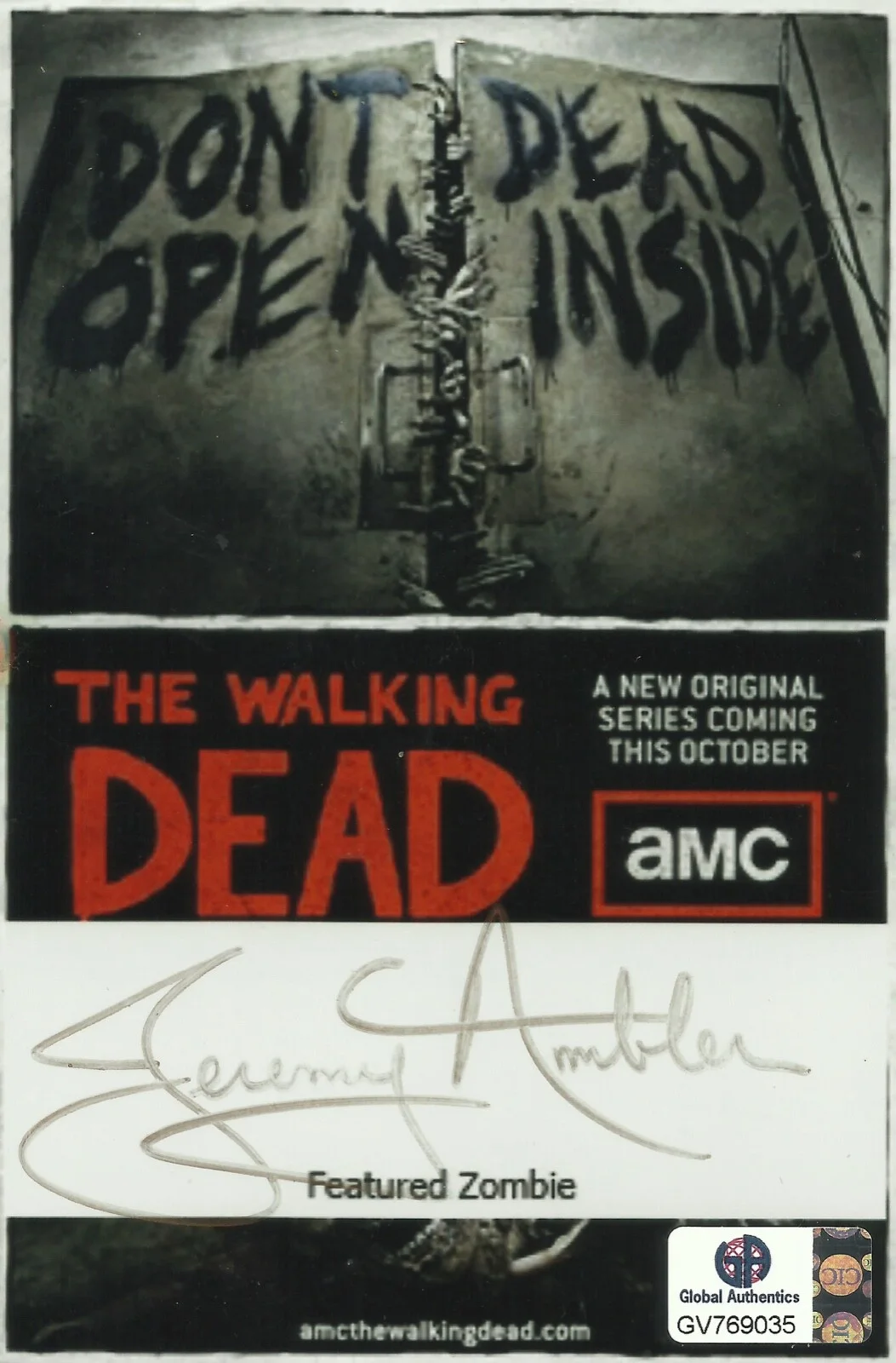 Jeremy Ambler — Jeremy Ambler The Walking Dead Signed Autograph GA Authenticated 4x6 Photo
