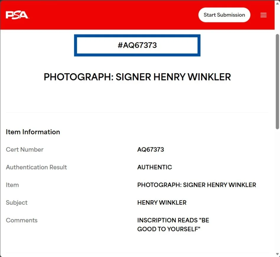Henry Winkler — HENRY WINKLER Signed 8x10 Photo PSA/DNA The Fonze, изображение 3