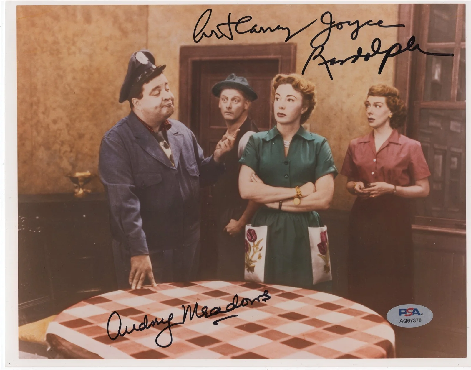 Art Carney, Audrey Meadows, Joyce Randolph — ART CARNEY, AUDREY MEADOWS & JOYCE RANDOLPH Signed Photo PSA/DNA HONEYMOONERS