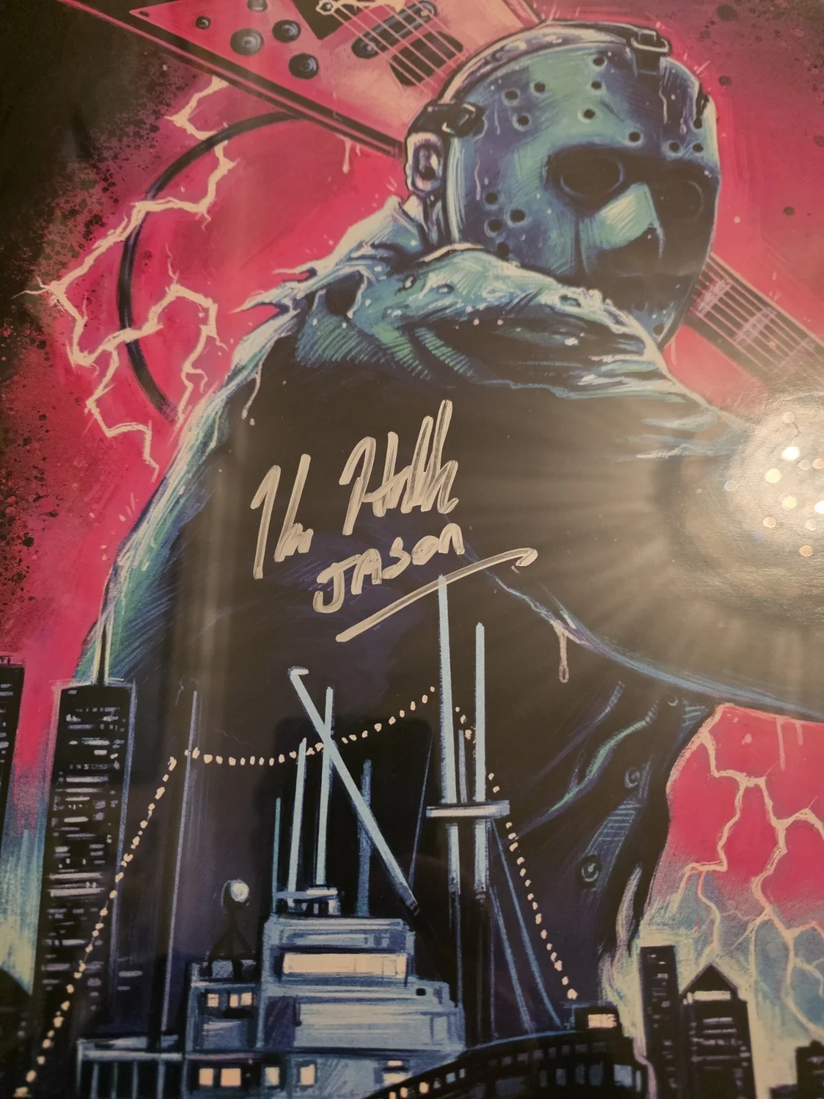 Jason Voorhees Signed Mini Poster Kane Hodder Ships Rolled 24 X 18, изображение 2