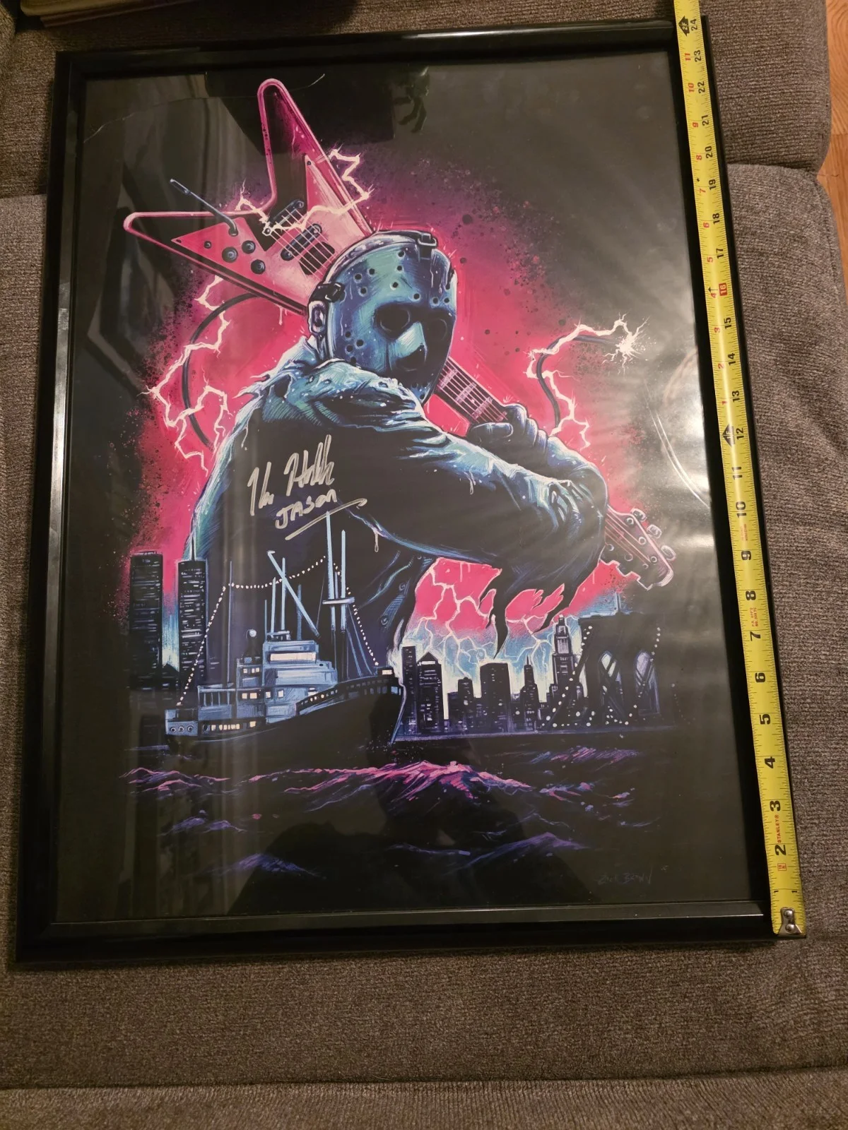 Jason Voorhees Signed Mini Poster Kane Hodder Ships Rolled 24 X 18, изображение 3