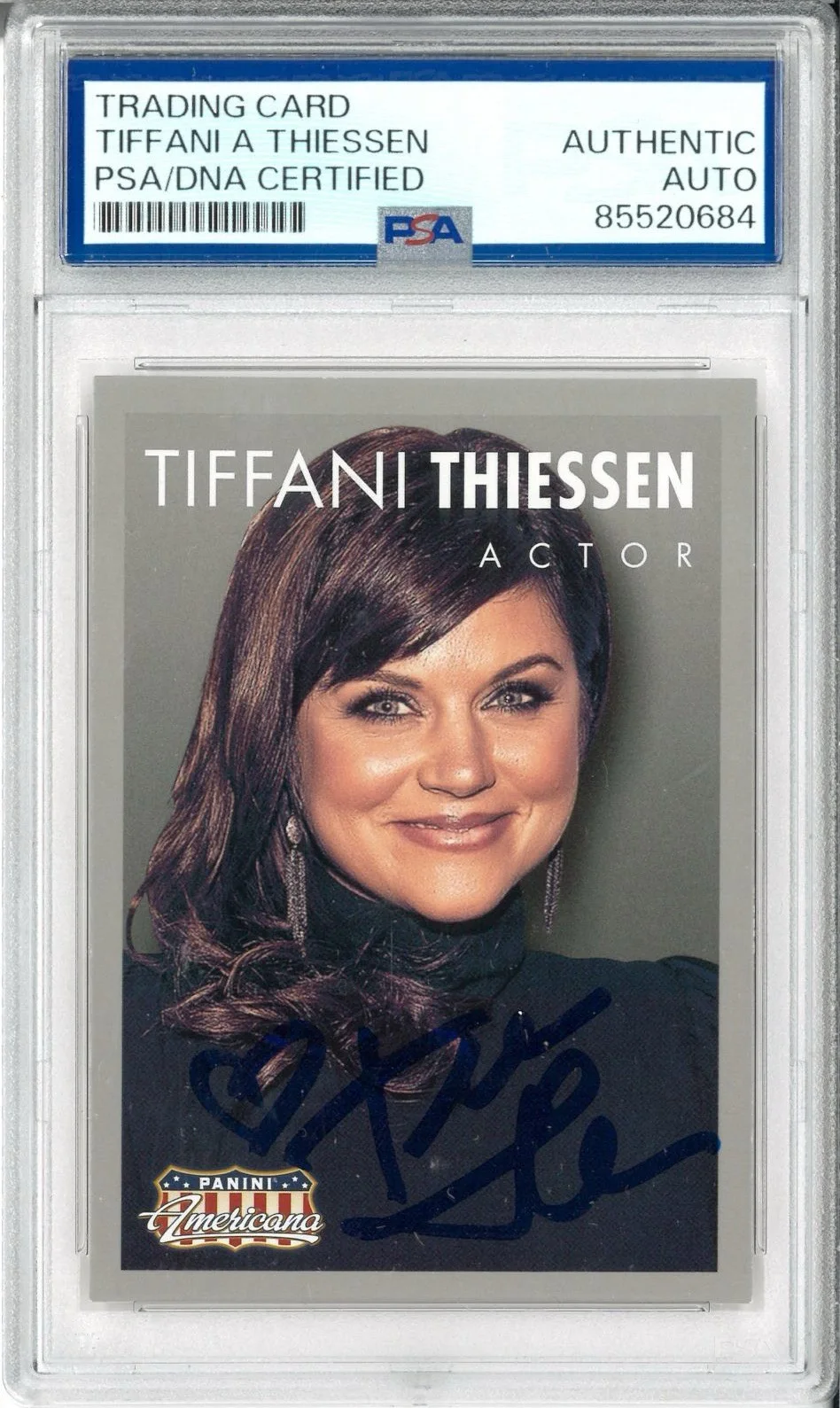 Tiffani Amber Thiessen — Tiffani Amber Thiessen Signed Autograph Slabbed 2015 Panini Card PSA DNA
