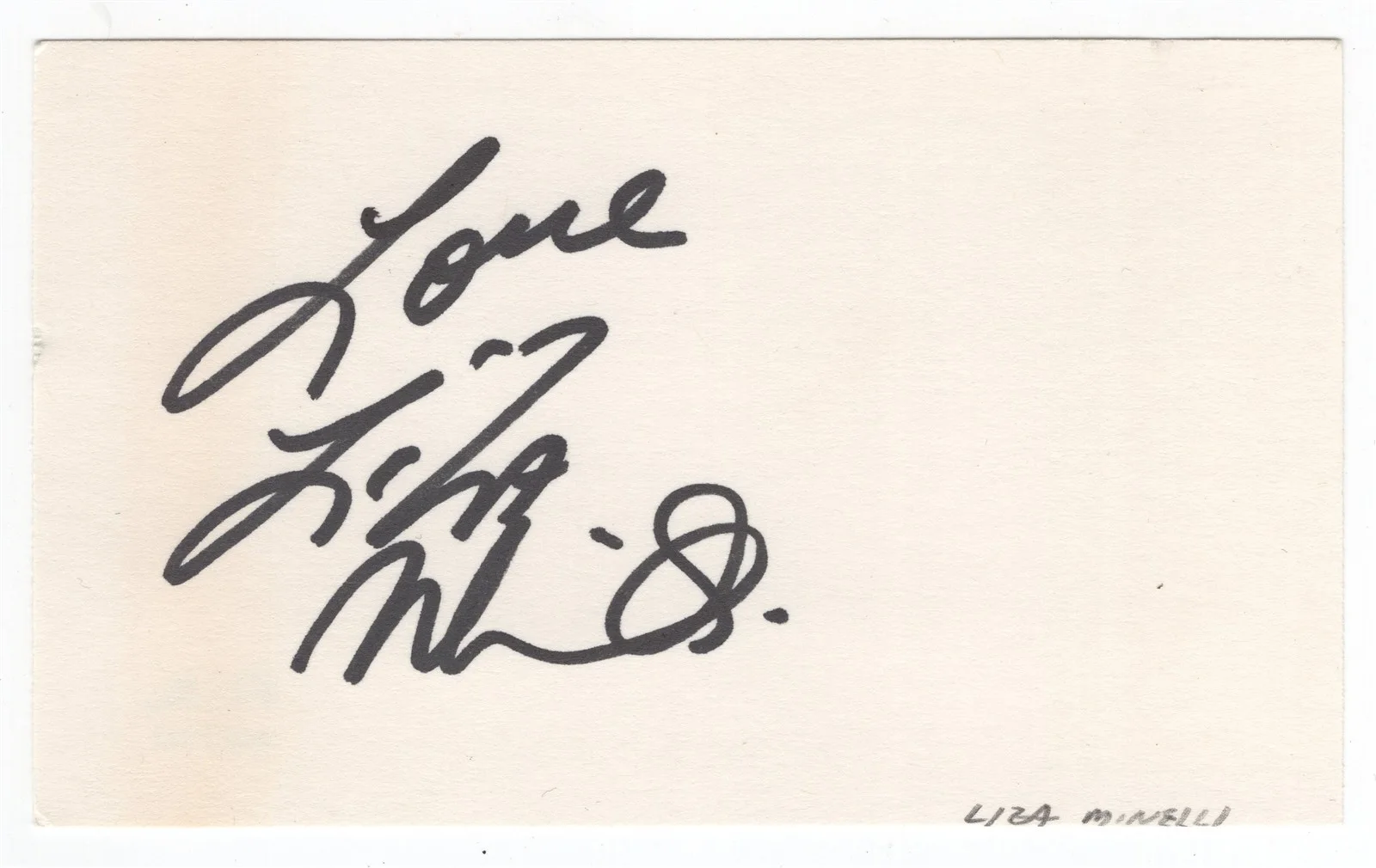 LIZA MINNELLI — LIZA MINNELLI Autographed Index Card PSA/DNA American Actress Singer