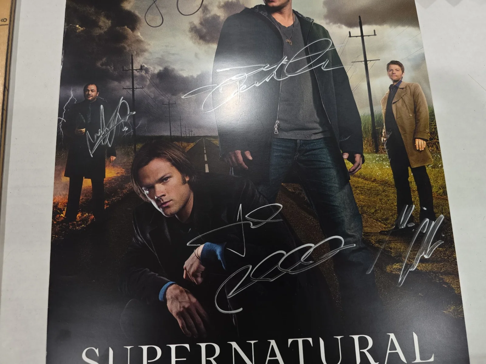 Supernatural Signed Cast 11x17 Poster 6 Autos Carver, Singer, Collins JSA LOA #1, image 3