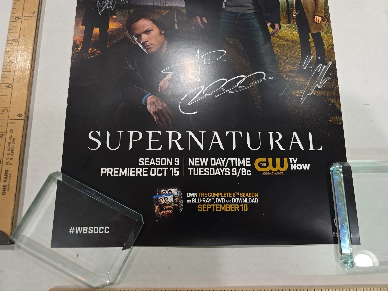 Supernatural Signed Cast 11x17 Poster 6 Autos Carver, Singer, Collins JSA LOA #1, image 4