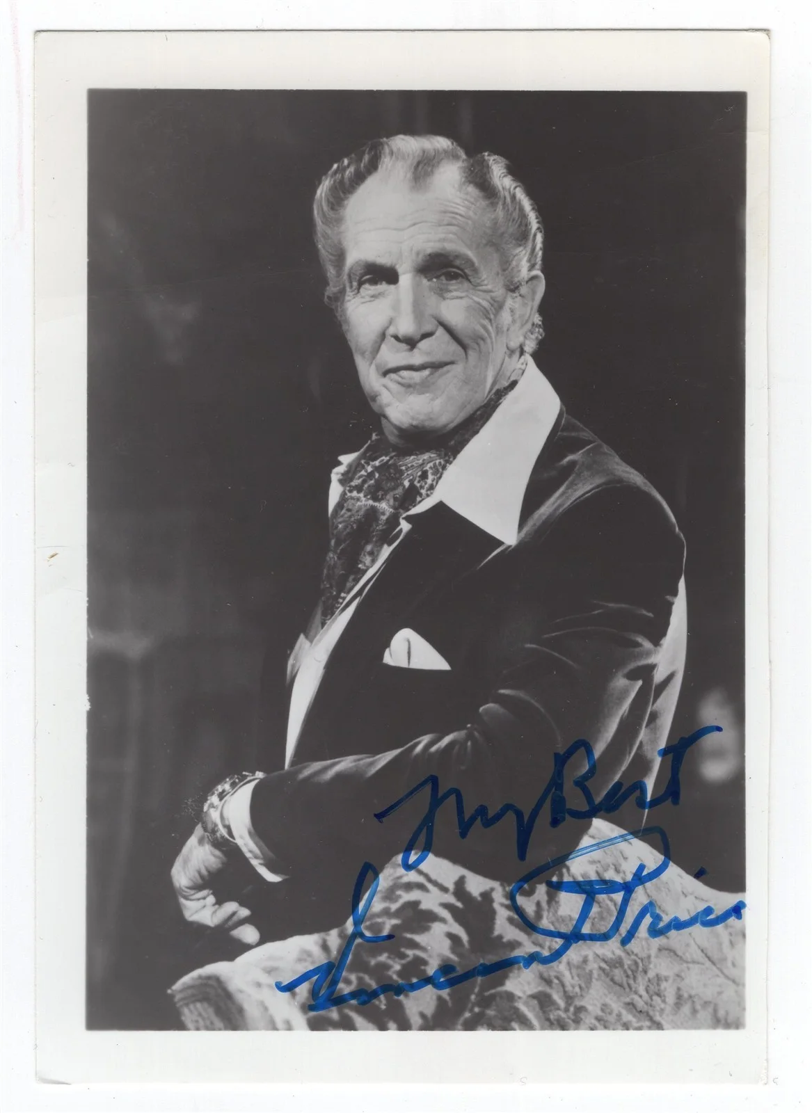 VINCENT PRICE — VINCENT PRICE Autographed 3x5 Photo PSA/DNA American Actor