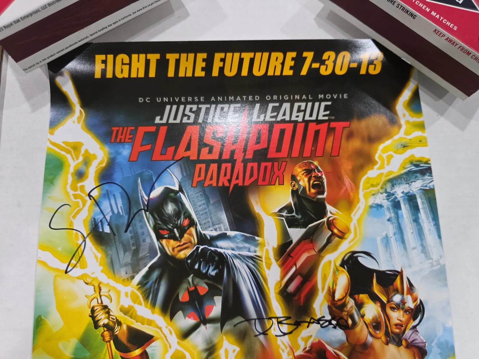 Justice League: Flashpoint Paradox Cast x 9 Signed 14"x10" Poster JSA LOA Elwes, image 2