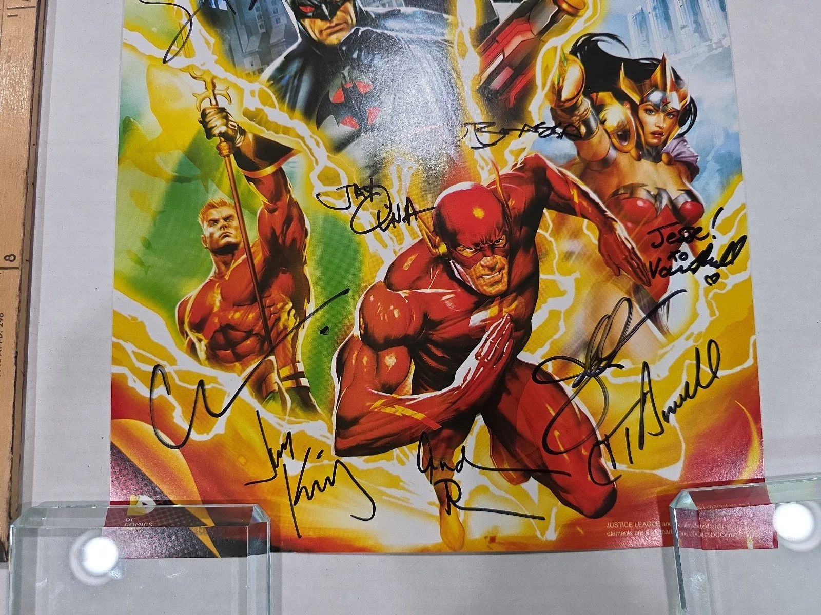 Justice League: Flashpoint Paradox Cast x 9 Signed 14"x10" Poster JSA LOA Elwes, image 3