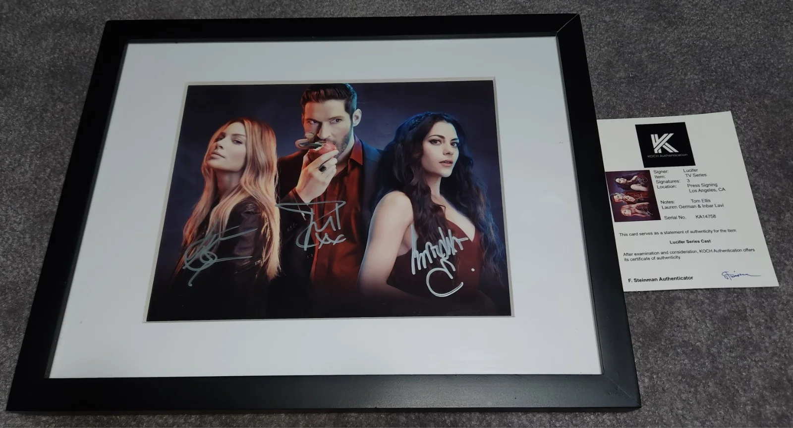 Tom Ellis — Lucifer TV Series - Tom Ellis, Lauren German, and Inbar Lavi Signed