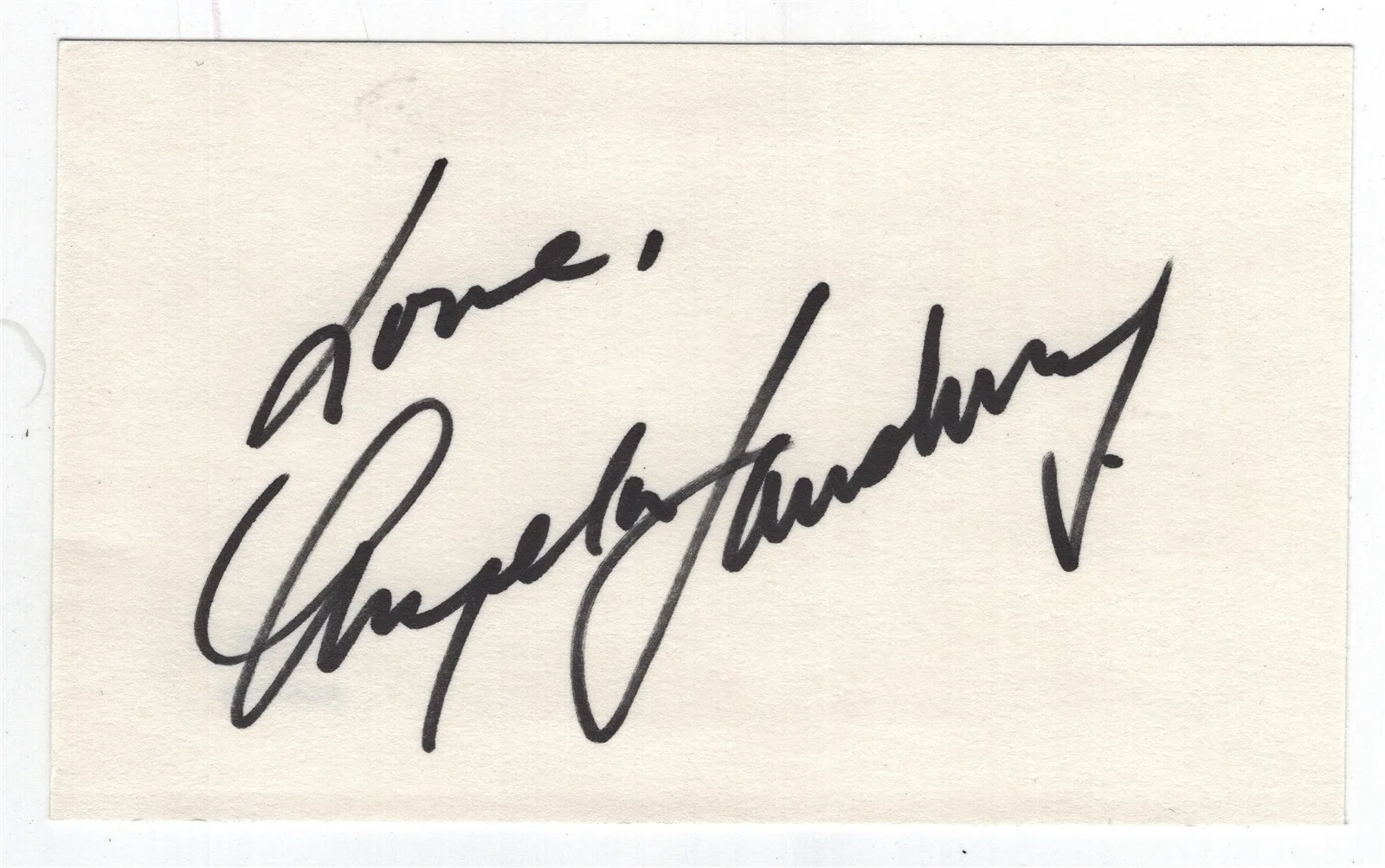 Angela Lansbury — ANGELA LANSBURY Autographed Index Card PSA/DAN American Actress
