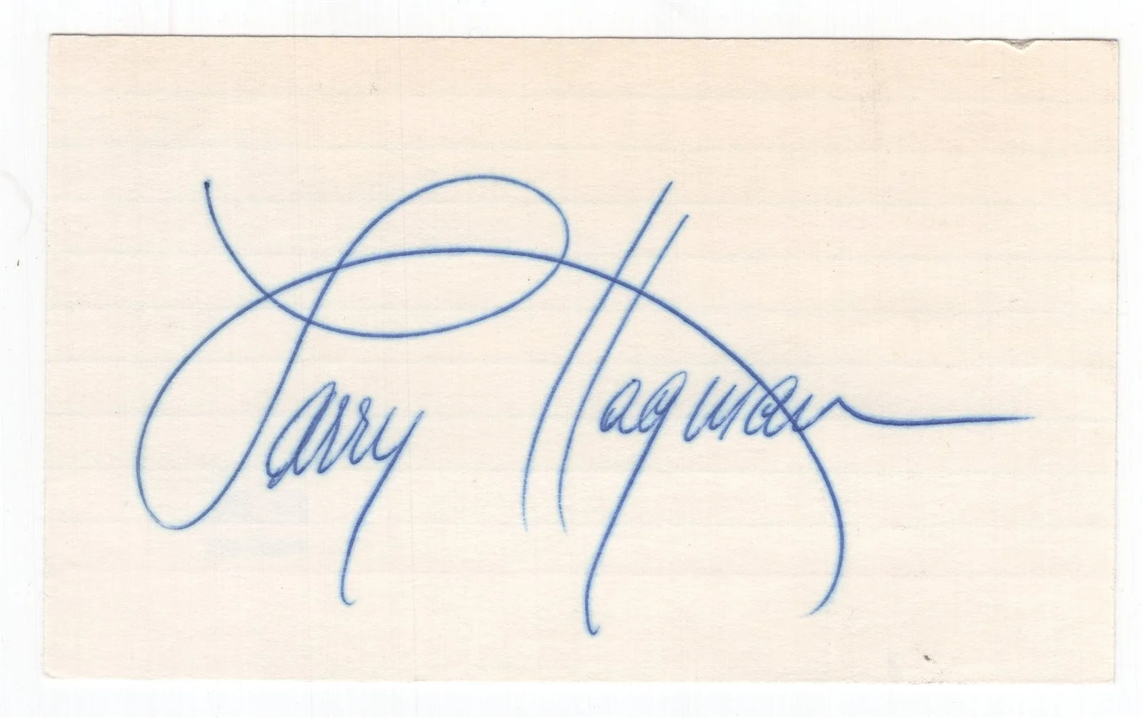 LARRY HAGMAN — LARRY HAGMAN Autographed Index Card PSA/DAN JR Ewing DALLAS