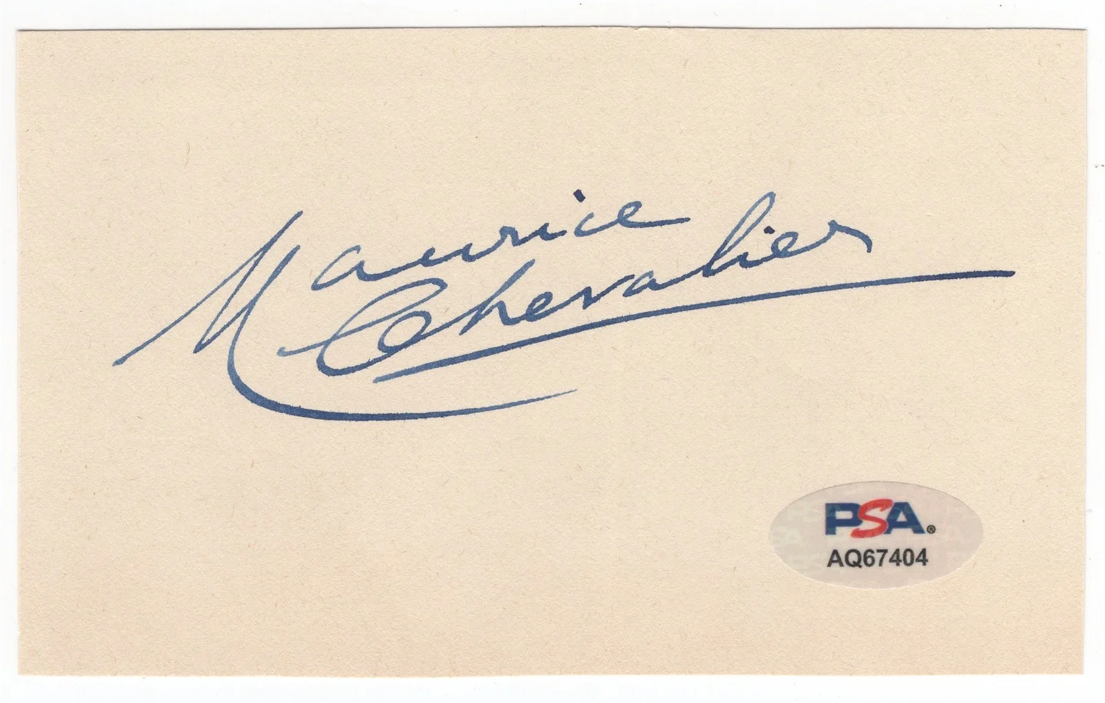 MAURICE CHEVALIER — MAURICE CHEVALIER Autographed Index Card PSA/DNA French Actor & Singer