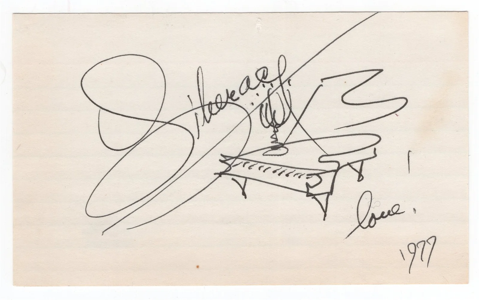 LIBERACE — LIBERACE Signed Index Card PSA/DNA American Pianist, Singer & Entertainer