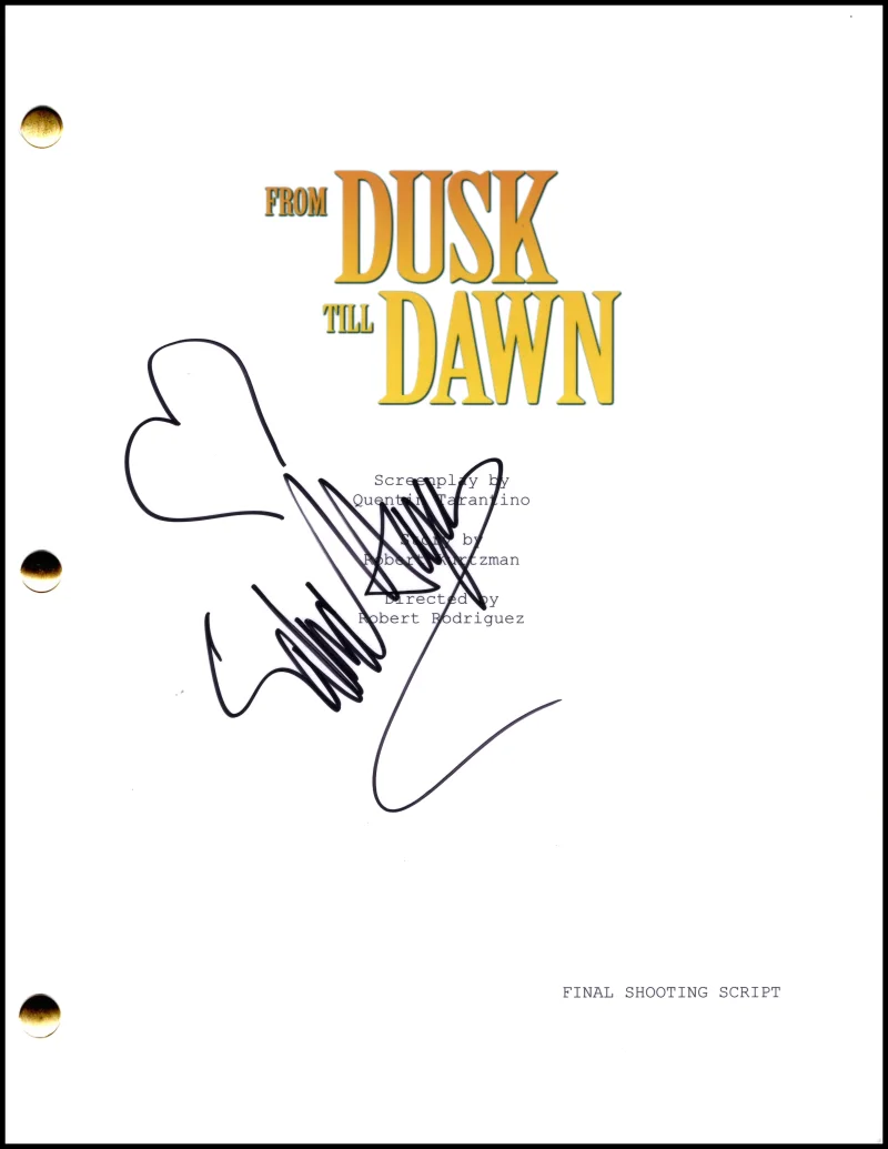 Salma Hayek — Salma Hayek Signed Autograph From Dusk Till Dawn Full Movie Script Screenplay